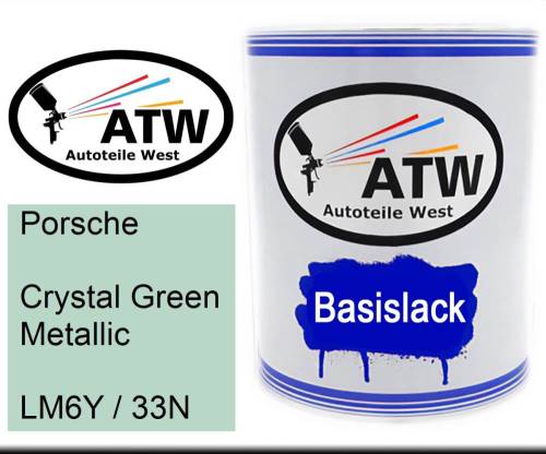 Porsche, Crystal Green Metallic, LM6Y / 33N: 1L Lackdose, von ATW Autoteile West.